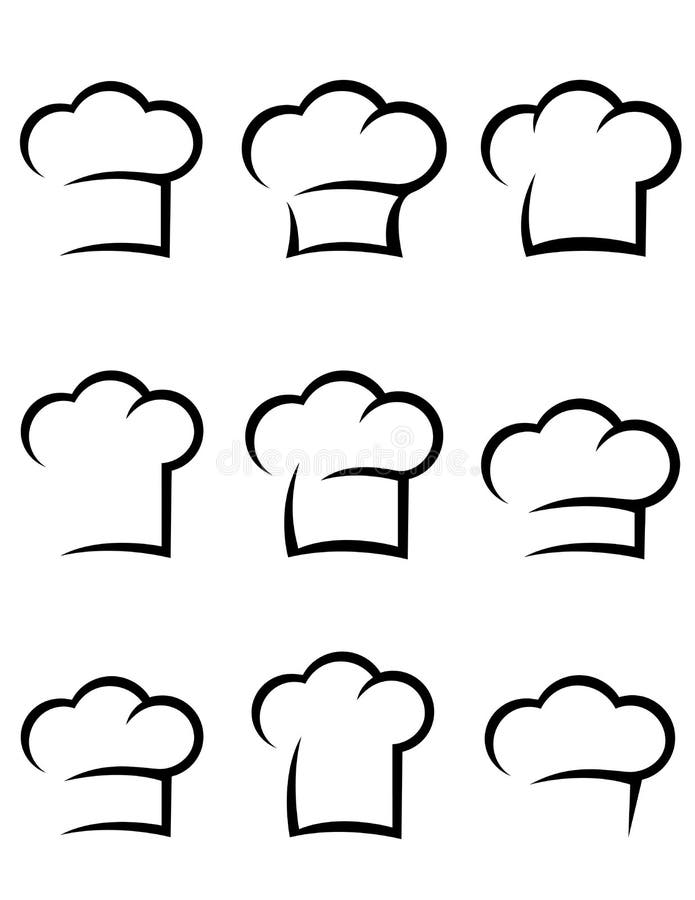 Black abstract isolated chef hat set on white background. Black abstract isolated chef hat set on white background