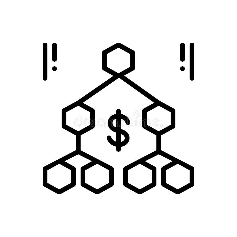 Svart linje symbol för hierarki, följd och organisation vektor illustrationer Svart linje symbol för hierarki, följd och organisation vektor illustrationer