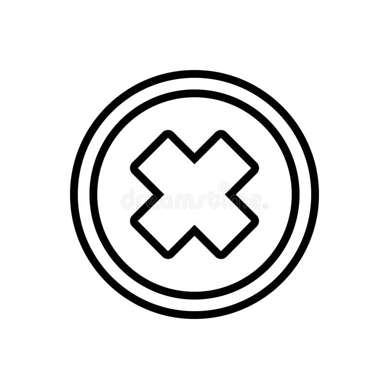 Svart linje symbol för orätt, borttagnings och slut vektor illustrationer Svart linje symbol för orätt, borttagnings och slut vektor illustrationer