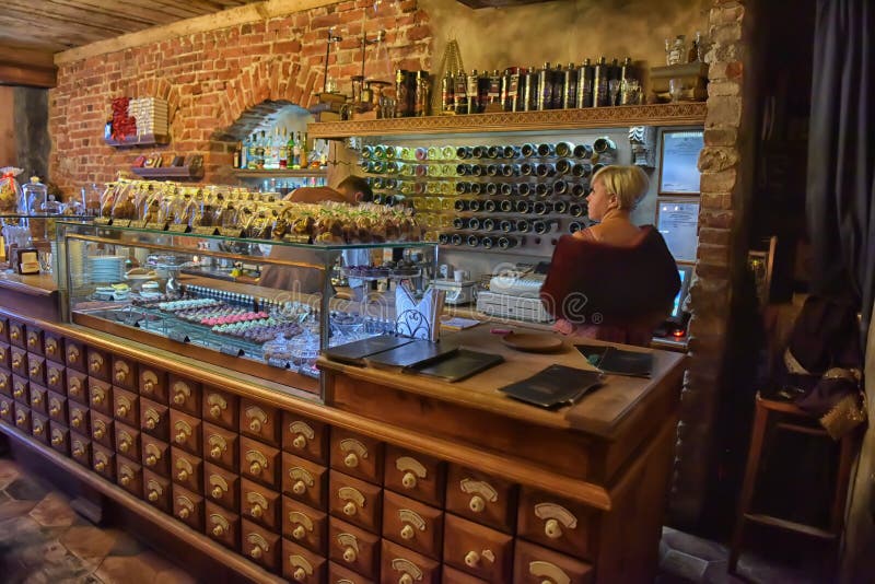 Interiör Café Black Magic royaltyfri fotografi