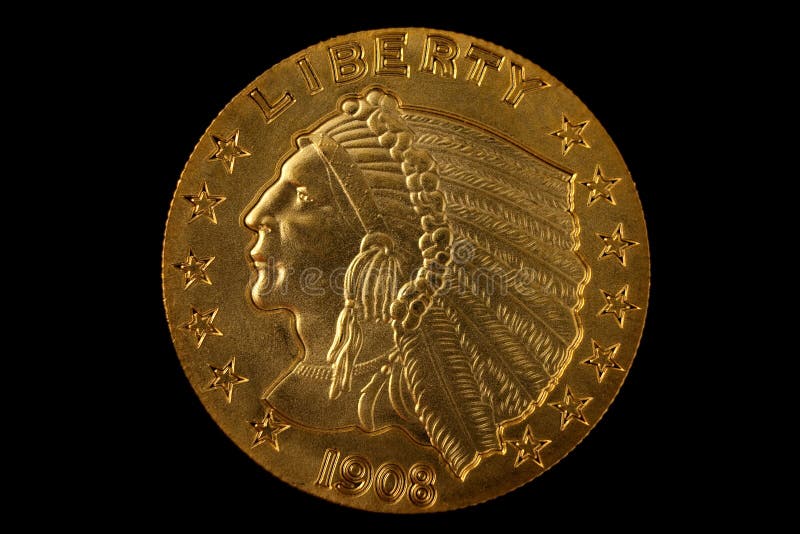 Svart myntguld royaltyfria foton