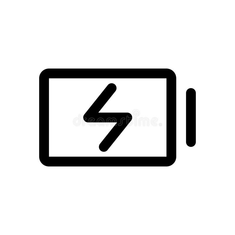 Svart och vitt batteriladdningsikon för webb- och appdesign som passar perfekt för strömförsörjning och energigränssnitt vektor illustrationer