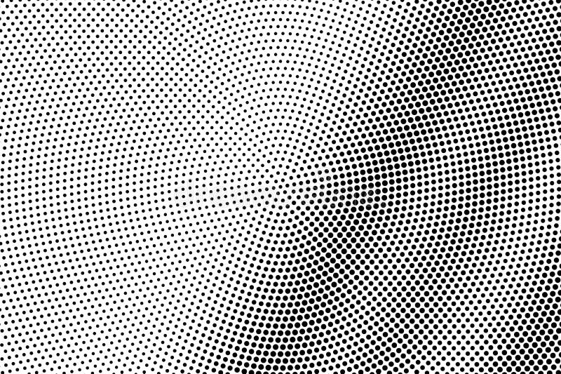 Svart på den rastrerade vektorn för vit grunge Grungy prickig textur Diagonal dotworklutning Monokrom halvton royaltyfri illustrationer