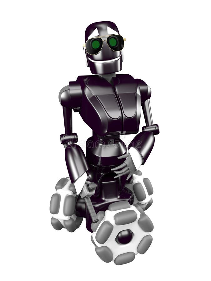Svart robot stock illustrationer