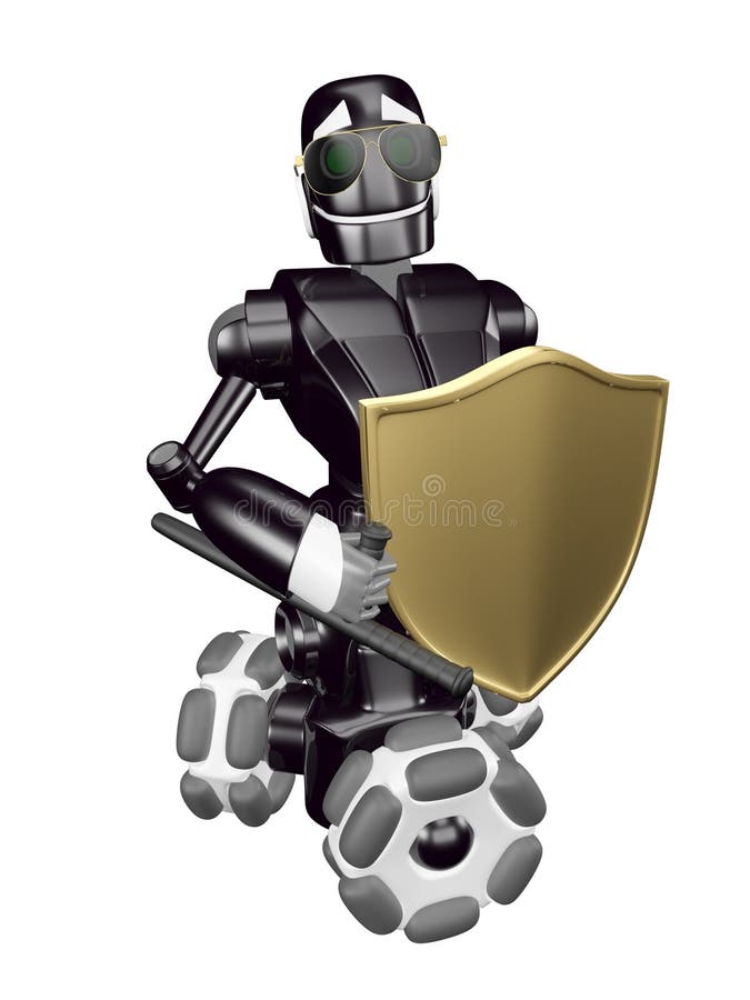 Svart robot vektor illustrationer