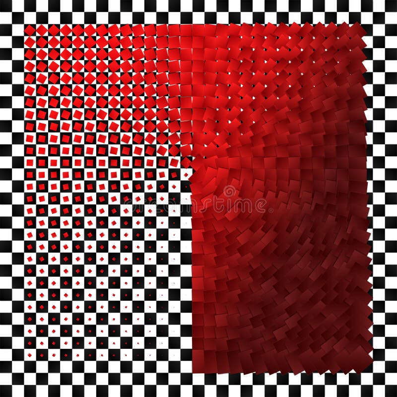 red spiral from squares with variables sizes and angles. red spiral from squares with variables sizes and angles