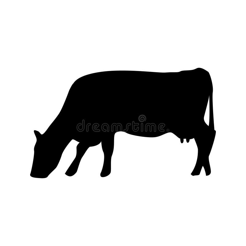 Svart silhuett. tjur-symbol. Nötsilhuett. ikon för husdjur isolerad royaltyfri illustrationer