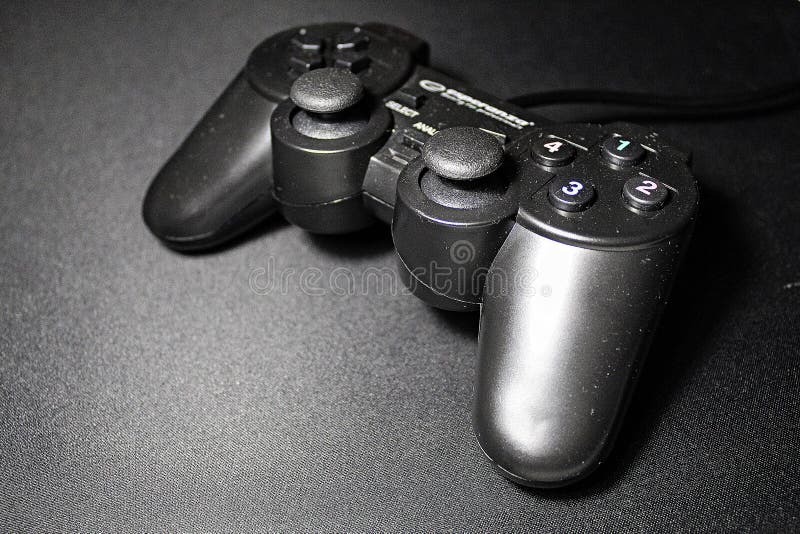 Black gamepad play with PS4 and PC. Black gamepad play with PS4 and PC
