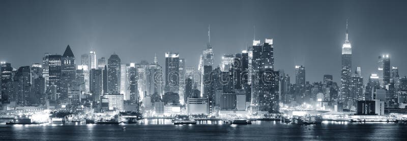 Svart stad manhattan nya vita york royaltyfri foto