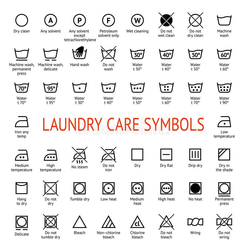 Svart stil inställda cleaningsymboler stock illustrationer