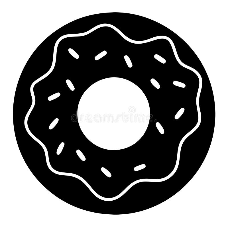 Svart vektorinut med isbildning och sprinkler för konfektyr- och konfektyrdesign royaltyfri illustrationer