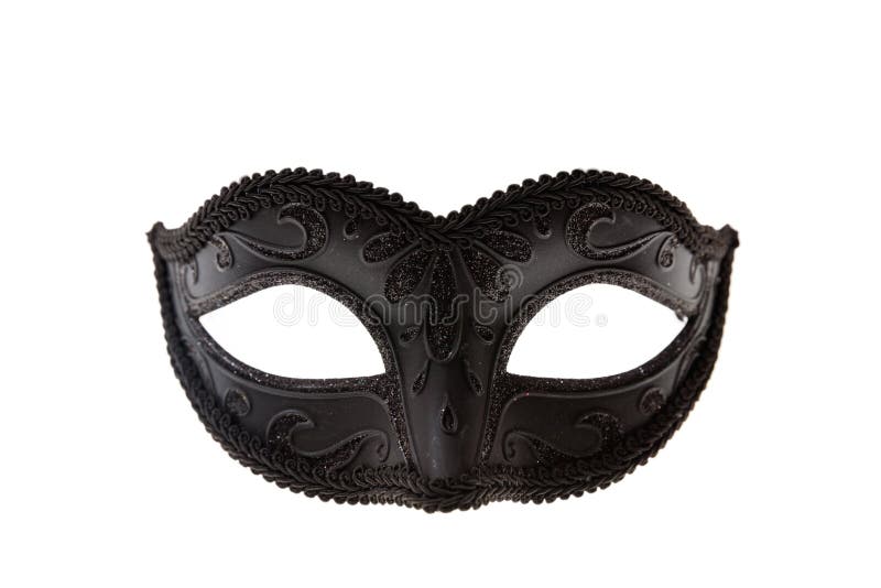 Svart Venetian karnevalmaskering som isoleras på vit bakgrund royaltyfri fotografi Svart Venetian karnevalmaskering som isoleras på vit bakgrund royaltyfri fotografi