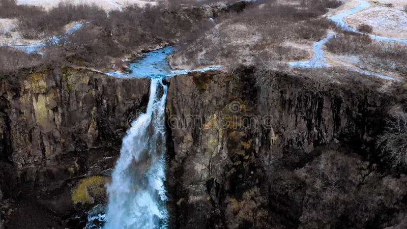 Svartifoss waterfall located in Vatnajokull national park in Iceland