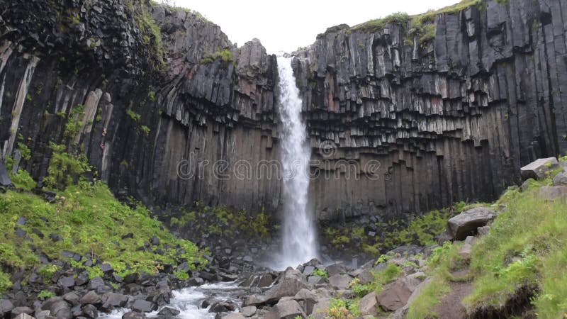 Svartifoss waterfall in Skaftafell on Iceland