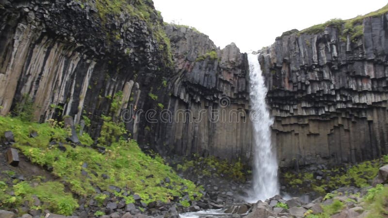 Svartifoss waterfall in Skaftafell on Iceland