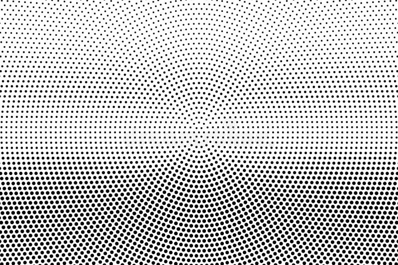 Svartprickar på vit bakgrund Ljus perforerad yttersida Urblekt rastrerad vektortextur Horisontaldotworklutning royaltyfri illustrationer