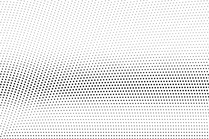 Svartprickar på vit bakgrund Urblekt perforerad yttersida Slät rastrerad vektortextur Horisontaldotworklutning royaltyfri illustrationer