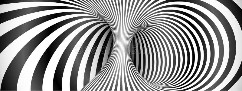 Svartvita linjer bakgrund för optisk illusion royaltyfri illustrationer