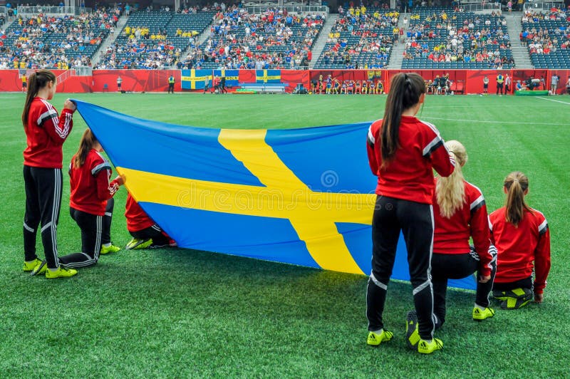 Sverige vs Nigeria landslag FIFA Women’s världscup arkivbild Sverige vs Nigeria landslag FIFA Women’s världscup arkivbild