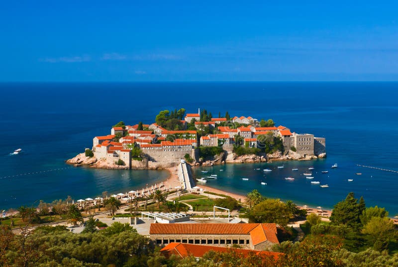 Sveti Stefan island. Adriatic sea. Montenegro.