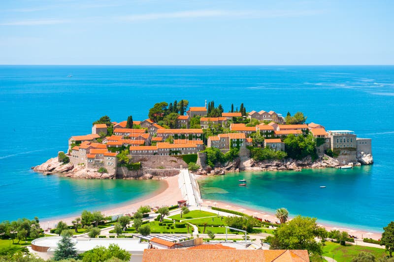 Sveti Stefan Island Near Budva, Montenegro Stock Image - Image of ...