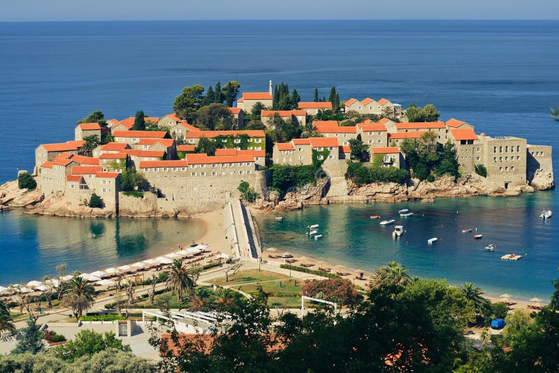 Sveti Stefan resort island-hotel in Montenegro royalty free stock image Sveti Stefan resort island-hotel in Montenegro royalty free stock image