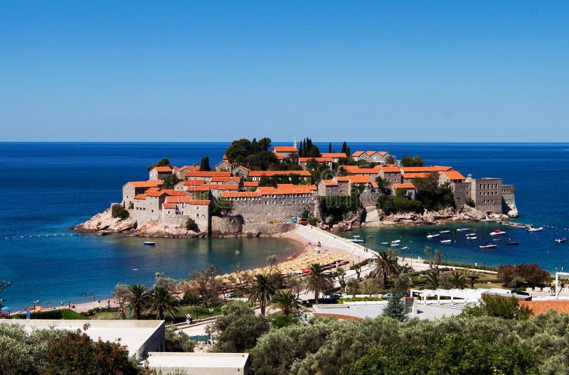 Hotel Sveti Stefan Montenegro Stock Image - Image of tivat, stefan ...