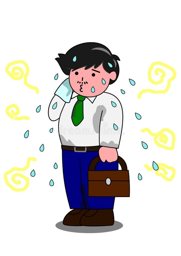 svettig man stock illustrationer svettig man stock illustrationer