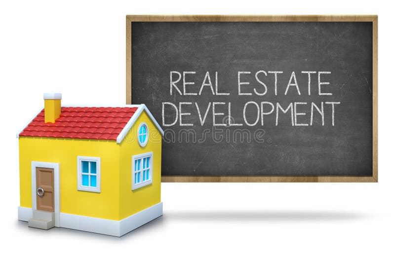 Sviluppo immobiliare sulla lavagna immagine stock libera da diritti Sviluppo immobiliare sulla lavagna immagine stock libera da diritti