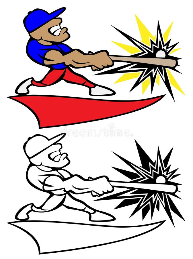 Svängande slagträ Logo Vector Illustration för basebollspelare royaltyfri illustrationer Svängande slagträ Logo Vector Illustration för basebollspelare royaltyfri illustrationer