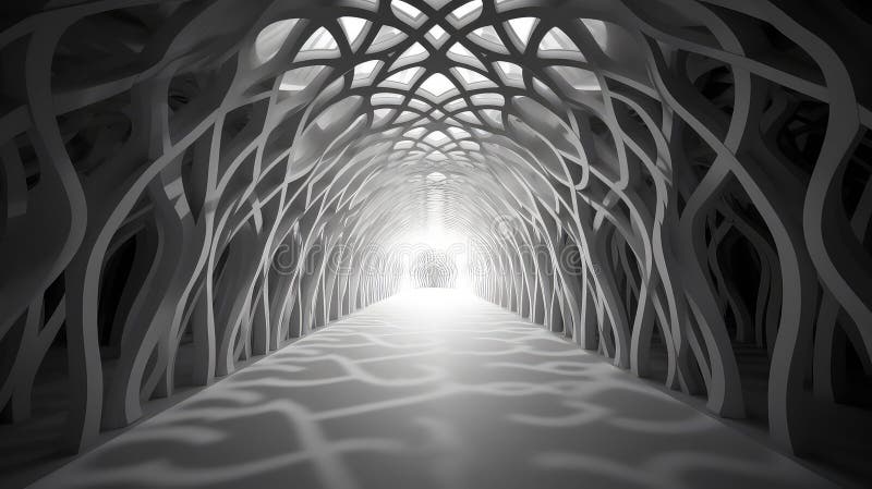 Svår abstrakt vit tunnel royaltyfri illustrationer