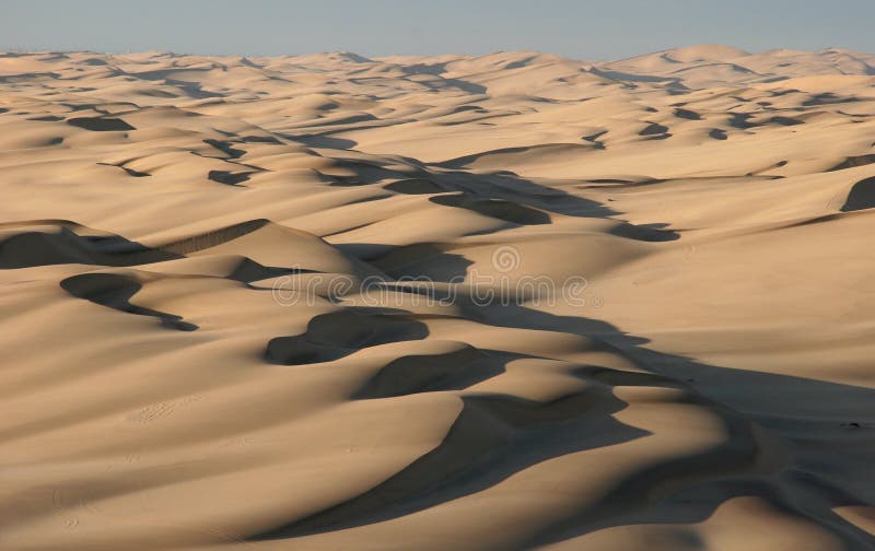 Wide angle shot over the sand dunes. Swakopmund Desert. Namibia. Wide angle shot over the sand dunes. Swakopmund Desert. Namibia