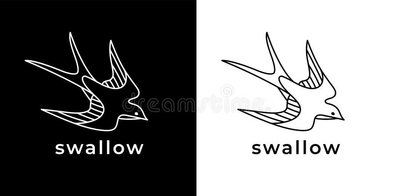 Flying Swallow or Swift Tattoo Design. Stock Vector - Illustration of  design, cartoon: 69823800