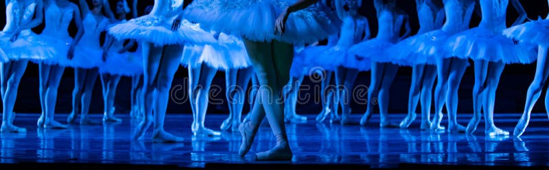 Swan Lake ballet. Ballerinas dancing