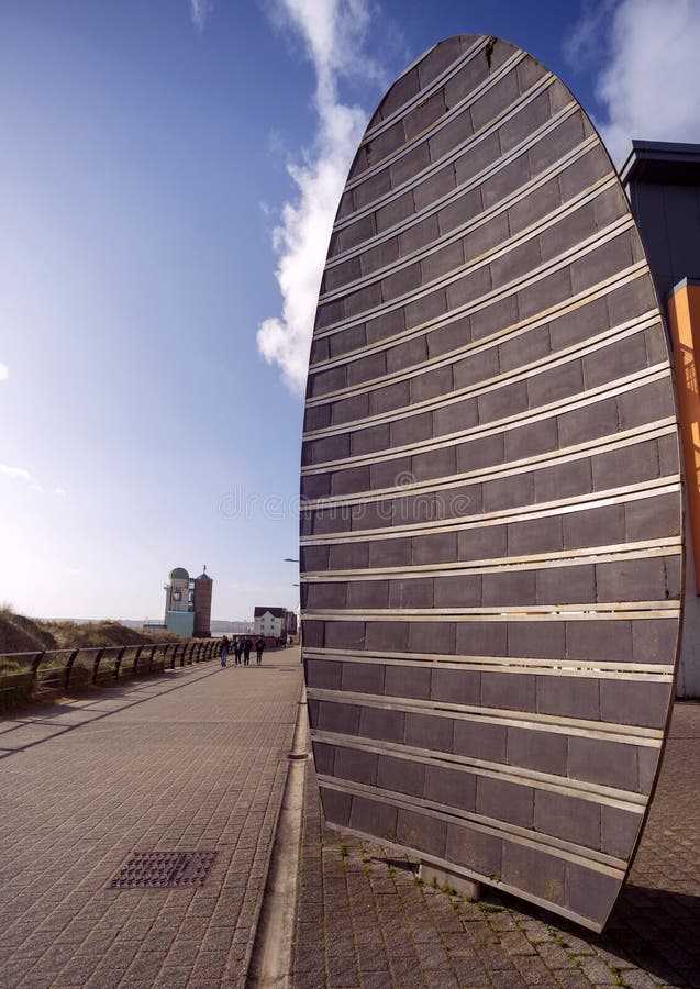 Swansea Seafront Sail Sculpture. Editorial Image Image of promenade