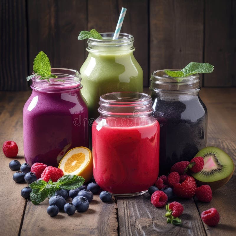 Swap Out Sugary Drinks for Healthy Smoothies . AI Generation Stock