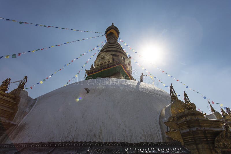 Swayambhunath is an ancient religious complex atop a hill in the Kathmandu Valley at Monkey Temple , Nepal. stock images Swayambhunath is an ancient religious complex atop a hill in the Kathmandu Valley at Monkey Temple , Nepal. stock images
