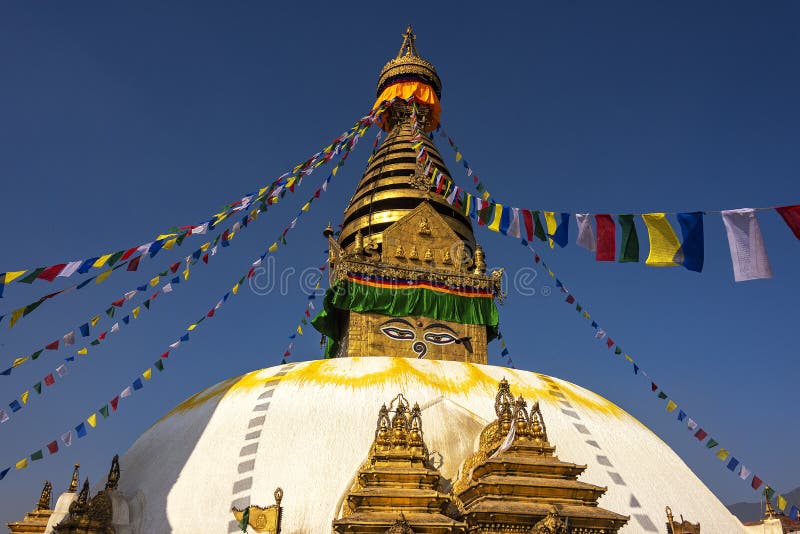 Swayambhunath Stupa or Monkey Temple Buddhist Monastery in Kathmandu, Nepal