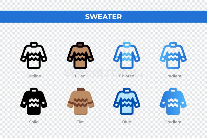 Sweater Icons in Different Style. Sweater Icons Set. Holiday Symbol