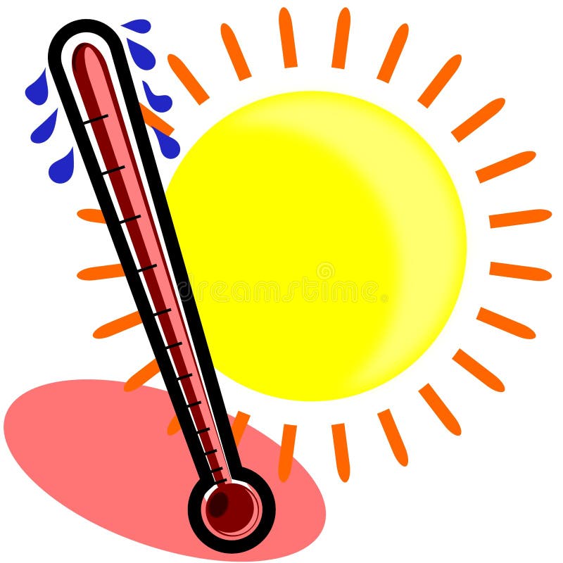 Sweating thermometer stock vector. Illustration of warm - 25467556