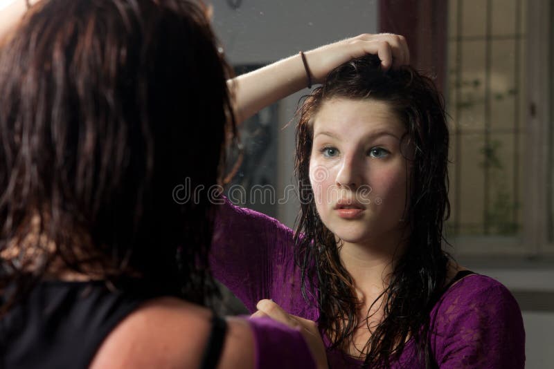 Sweating woman dancer