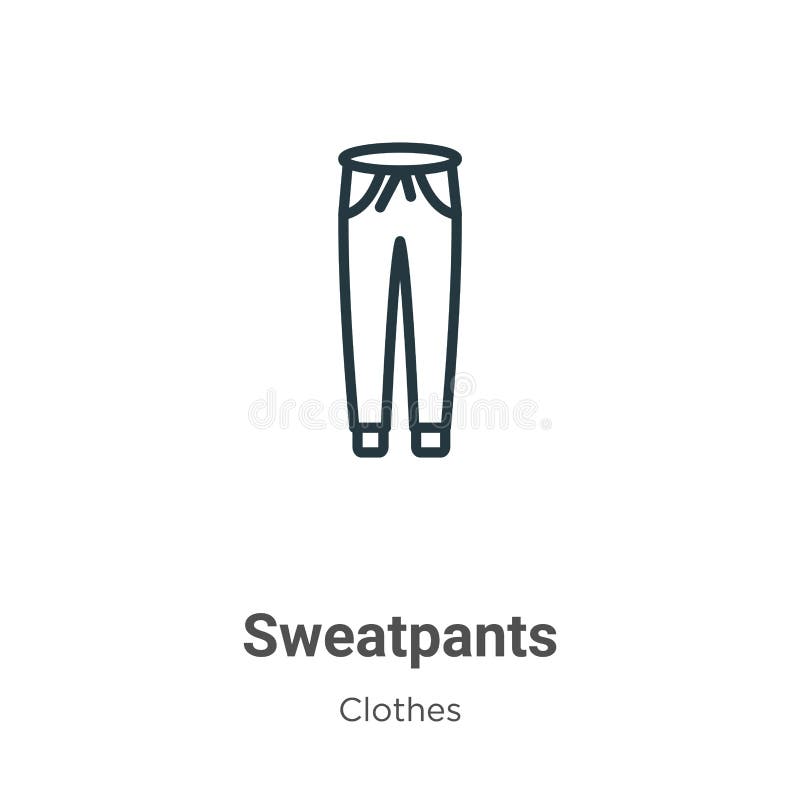 Sweatpants Outline Vector Icon. Thin Line Black Sweatpants Icon, Flat