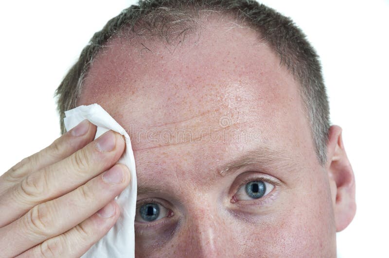 Sweaty Businessman Wiping Forehead Stock Photo - Image of male, forehead: 34773776