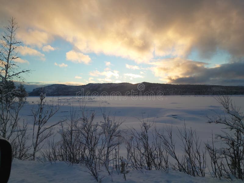 Sweden, cold, road stock image. Image of sunlight, snow 272782511
