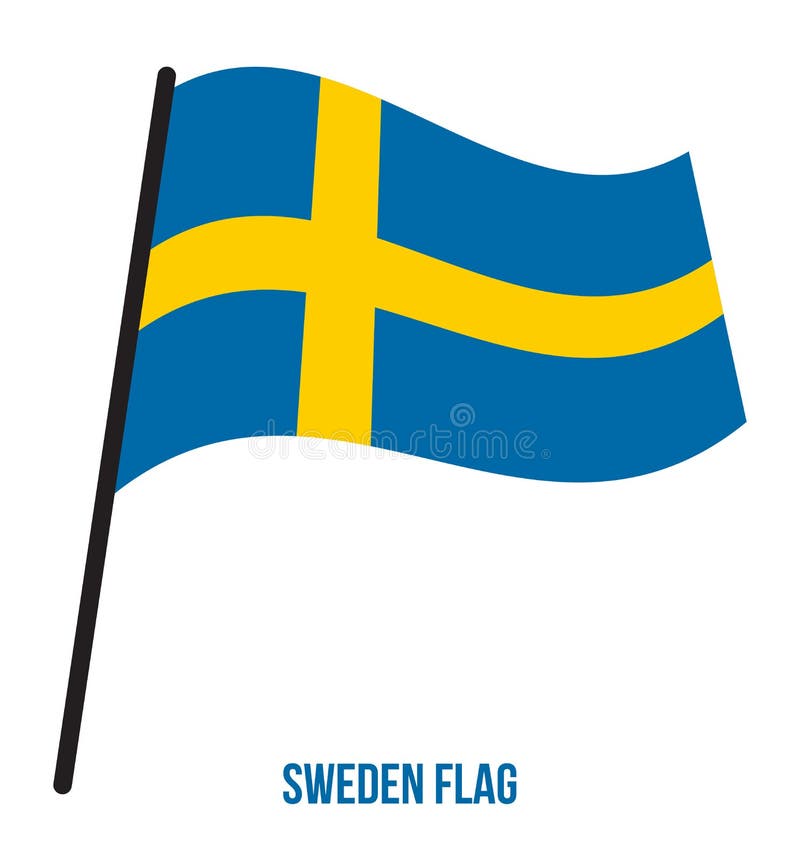 Sweden Flag Waving Vector Illustration on White Background. Sweden National Flag. vector illustration Sweden Flag Waving Vector Illustration on White Background. Sweden National Flag. vector illustration
