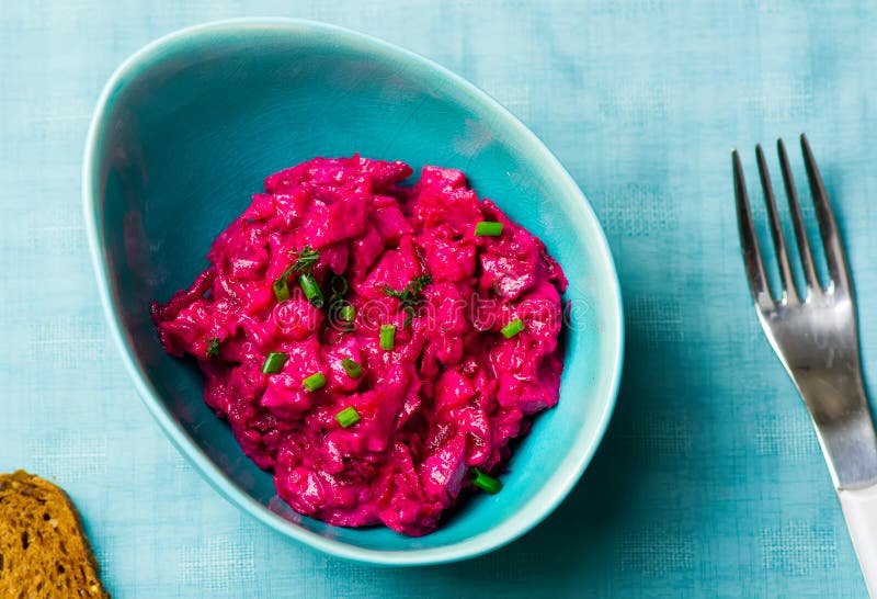 The Swedish Salad from a Herring and Beet Stock Image Image of