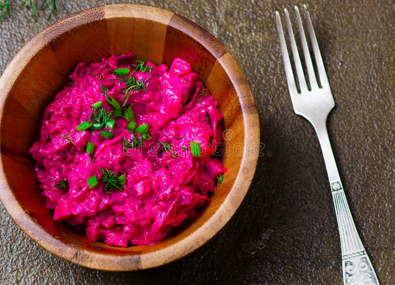 The Swedish Salad from a Herring and Beet Stock Image Image of macro