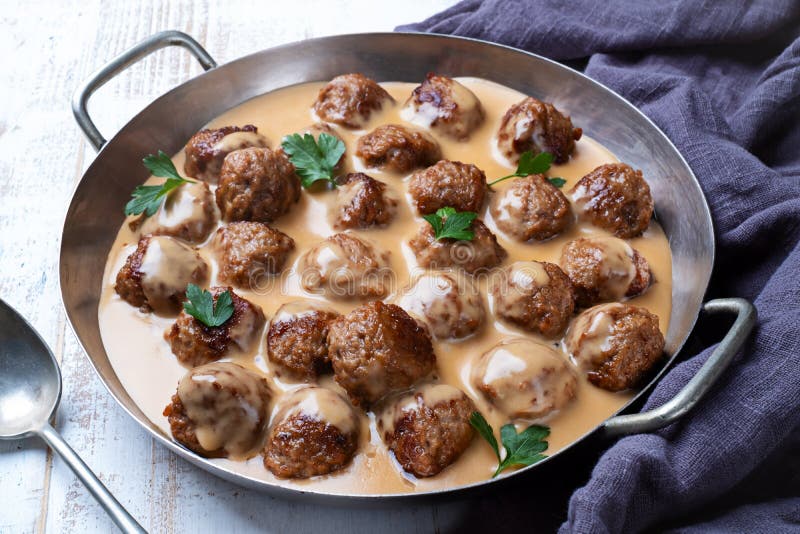 Swedish style meatballs stock image. Image of gravy - 153589373