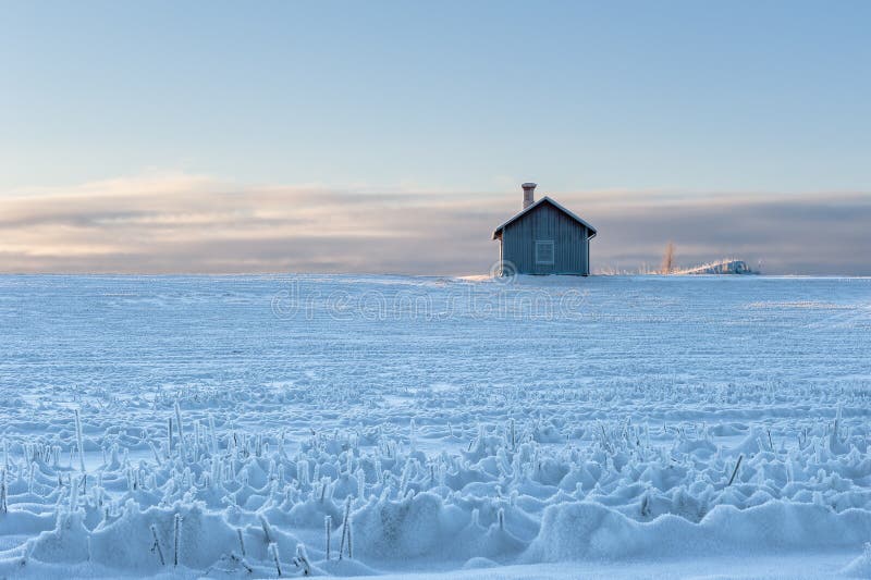 Swedish summer-house in winter.