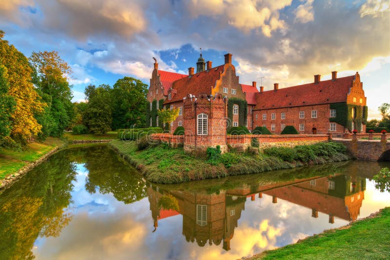 Renaissance Trolle-Ljungby Castle in southern Sweden. Hdr bridge stock images, royalty-free photos and pictures